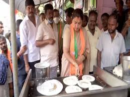 Tamilnadu chief electoral officer's office ( elections.tn.gov.in) type of facility : Tn Assembly Elections Khushbu Sundar Cooks Dosas As Part Of Campaign