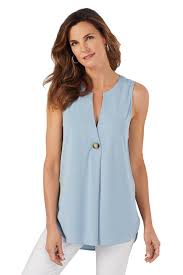 Summer Style Her Fashion Light Blue V Cut Buttoned Tank Top Hisandherfashion Com