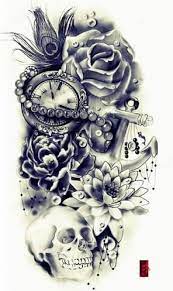 Image Result For Half Sleeve Tattoo Designs On Paper Tattoos Skull Tattoos Skull Tattoo Design