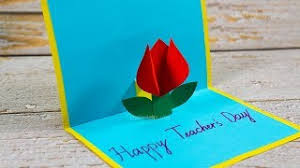 Take one of the folded pieces of paper and keep it folded in half. Diy Teacher S Day Card Easy Paper Flower Card