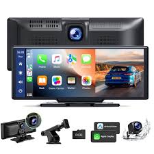 Wireless CarPlay Screen with 4K Dash Cam and Backup Camera