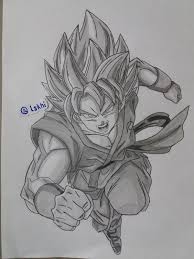 Outline the structure of such head, face and ears. Drawing Goku From The Dragon Ball Series Steemit