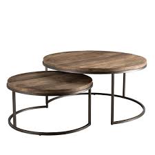 Canapés, commode pour salon, étagère de salon, fauteuil, tabouret, table basse,. Set De 2 Tables Basse Gigogne Bois En Teck Recycle Et Metal Nasai 3 Suisses