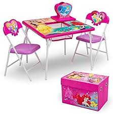 Amazon Com Delta Children 4 Piece Kids Furniture Set 2 Chairs And Table Set Fabric Toy Box Disney Princ Kids Furniture Sets Kids Furniture Delta Children