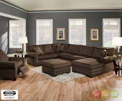 Beluga Deluxe Dark Brown U Shaped Sectional Sofa W Ottoman Wohnzimmer Braun Wohnzimmerentwurfe Wohnzimmer Grau