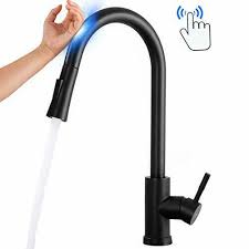 Details about deck mounted flexible kitchen faucets pull out mixer tap black hot cold kitchen. Gappo Touch Kitchen Faucet With Pull Down Sprayer Single Handle Matte Black For Sale Online Ebay