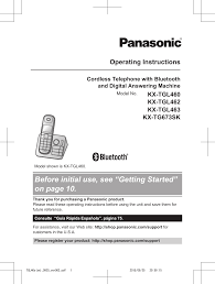 774p din data de 09.07.2015. 96nkx Tgl460 Dect 6 0 Base With Bt User Manual Operating Instructions English Panasonic