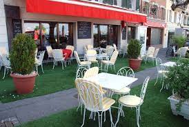 darling little terrace cafe at a hostel hotel in geneva switzerland