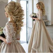 Champagne Wedding Dress Champagne Prom Dress Prom Dress With Sleeves Ball Gown Prom Dress M Wedding Dress Champagne Satin Wedding Gown Wedding Dresses Simple