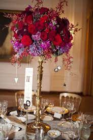 Vintage Glam And Eclectic Red And Gold Wedding Every Last Detail Wedding Centerpieces Wedding Decorations Centerpieces Colorful Wedding Flowers