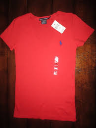 Polo Ralph Lauren Women S V Neck Shirt Medium Red New Polo Ralph Lauren Women T Shirts For Women Basic Tee