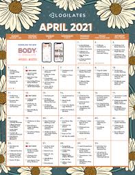 You can download calendar templates as two formats; The Blogilates April 2021 Workout Calendar Blogilates