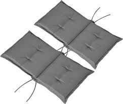 4cm 45 x 94 cm: Vivagarden Set 2 Pezzi Cuscino Per Sedia Da Giardino Con Schienale Alto In Poliestere Grigio Scuro 100 X 48cm 5158