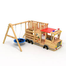 Bibex Spielturm Klettergerust Feuerwehrauto Schaukel Rutsche Spielturm Schaukel Rutsche Kinder Spielzeug Garten