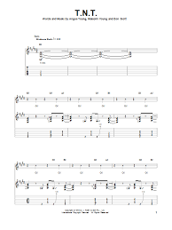 Ac/dc backtracks guitar tab tablature sheet music song book. T N T Sheet Music Ac Dc Guitar Tab Single Guitar
