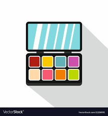 colorful makeup palette icon flat style