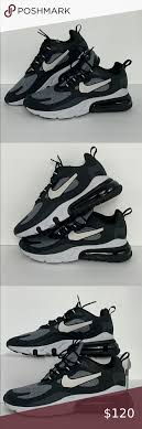Air Max 270 React Brand New In Box Color Black Vast Grey Off Noir Nike Shoes Sneakers In 2020 Black Nikes Air Max 270 Mens Shoes Sneakers