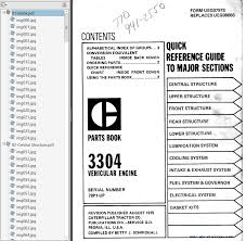 Caterpillar 3304 Vehicular Engine Parts Book Systems Operation Testing Adjusting Specification