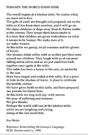 Joy Harjo Perhaps The World Ends Here Poetry Words Pretty Words Poem Quotes