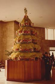Christmas Tree Made Out Of Walise Or Brooms Bank Of The Philippine Islands Philippines Christmas Tree Christmas