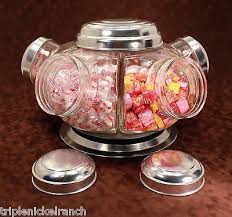 Maybe you would like to learn more about one of these? Glass Revolving Candy Jar Cookie Set Rotating Vintage Style Mercantile Unique 1440872024