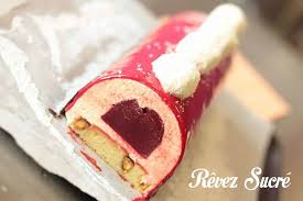 Ma Buche De Noel 2015 Vanille Framboise Et Pistache Revez Sucre Recette Dessert Noel Buche De Noel Dessert Noel