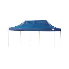 Ground stakes are included for stability. Shelterlogic 10 Ft W X 20 Ft D Pro Series Straight Leg Blue Pop Up Canopy With Innovative Triple Truss Design And Uv Treated Fabric 22535 The Home Depot