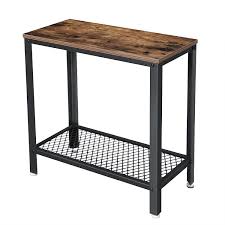 Vintage stacked faux antique books end table w hidden storage space. Kids Furniture Rustic Brown Ulet31bx Sturdy And Easy Assembly End Table For Small Spaces Wood Look Accent Furniture With Metal Frame Vasagle Industrial Side Table 2 Tier Nightstand With Mesh Shelf Bedroom Sets