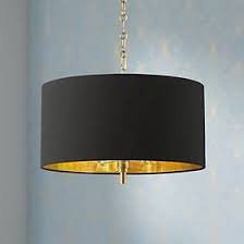20 Wide Warm Gold Pendant Light With Black Shade In 2020 Gold Pendant Lighting Black Pendant Light Pendant Light