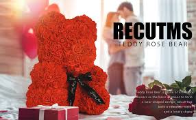 Back and front mold of the bear flowers highlights: Rose Teddy Bear Rose Bear Teddy Bear 10 Flower Bears With Lights Forever Rose Bear Foam Artificial Flower Lighted Up Rose Bear Gift For Christmas Valentines Day Mothers Day Anniversary A Pink Best Seller List