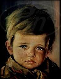 The Crying Boy' painting...I remember when I was a kid that everyone said  these paintings were cursed, anyone else remember that?. Apparently: the  artist Giovanni met an orphan called Don Bonillo. Bonillo