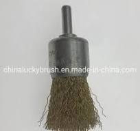28mm Crimped Brass Coated Steel Wire End Brush (YY-943)