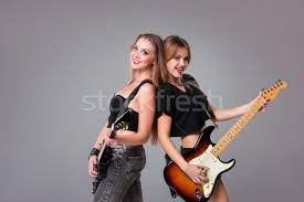Sign up for free today! Two Beautiful Girls Playing Guitars Stock Photo C Master1305 5450941 Stockfresh