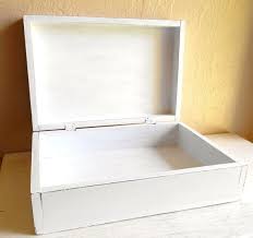 Big Distressed Shabby Chic White Wood Box With Hinged Lid Etsy White Shabby Chic White Wood White Wood Texture