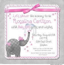 Baby Shower Invitation Wording Asking For Gift Cards Baby Shower Invites For Girl Pink Elephants Baby Shower Animal Baby Shower Invitations
