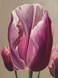 Springtime Tulip For Me The Tulip Signals The Start Of Spring And New Life I Tried To Project That Essence Onto The Canv Flower Painting Tulips Flower Art