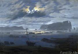 Friedrich: Mondnacht über nordischer Meerlandschaft. Kunstdruck,  Leinwandbild | Caspar david friedrich, Painting gallery, Painting