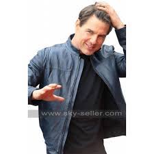 Mission Impossible 6 Fallout Tom Cruise Blue Biker Leather Jacket Tom Cruise Mission Impossible Mission Impossible 6