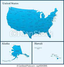 Nicknamed the last frontier, alaska is sparsely populated with a harsh climate but incredible scenery. Detailed Map Of Usa Including Alaska And Hawaii The Detailed Map Of The Usa Including Alaska And Hawaii The United States Canstock