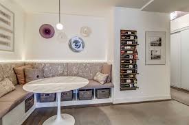 Breakfast table nook with saarinen table and banquette seating photo credit: Breakfast Nook And Built In Storage Bench Contemporary Kitchen Toronto By West End Space Design Houzz