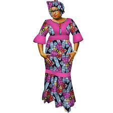 Voir plus d'idées sur le thème tenue africaine, mode africaine robe, robe africaine. New Dashiki Women Long Dresses With Headscarf Bazin Riche African Patchwork Dresses For Women African Women Long Dresses African Clothing Styles Womens Dresses