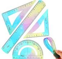 Amazon.com : Grevosea 4 Pieces Flexible Ruler Set - 30cm/12inch Plastic  Math Set, Shatterproof Straight Edge, Soft Bendable With Inches and Metric  for ...