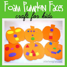 Foam Pumpkin Faces Halloween Activities For Kids Pumpkin Crafts Preschool Halloween Activities