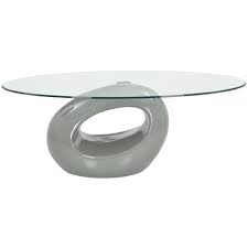 Couchtische die rund oval geschnitten sind erhältst du in soliden auch couchtische in weiß und hochglanz und in oval. Couchtisch Mit Ovaler Glas Tischplatte Hochglanz Grau