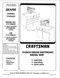 He included the blade and accessories he had for the saw as well. Craftsman 113 198410 Owner S Manual Manualzz