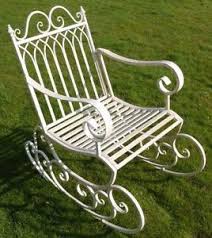 Victorian Style Metal Garden Rocking Chair In A Shabby Chic Finish Garden Rocking Chair Rocking Chair Shabby Chic Decor Living