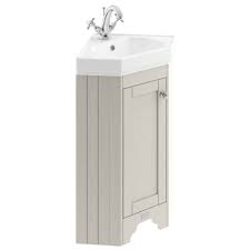Corner vanity units | cloakroom & corner sink units. Old London 595mm Corner Vanity Unit With Basin