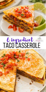 Taco Casserole 6 Ingredients In 2020 Kids Cooking Recipes Taco Casserole Taco Dinner