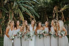 Summery White Orchid At Oasis Wedding Along The Caloosahatchee River Junebug Weddings Summer Bridesmaid Dresses Summer Wedding Dress Grey Bridesmaids