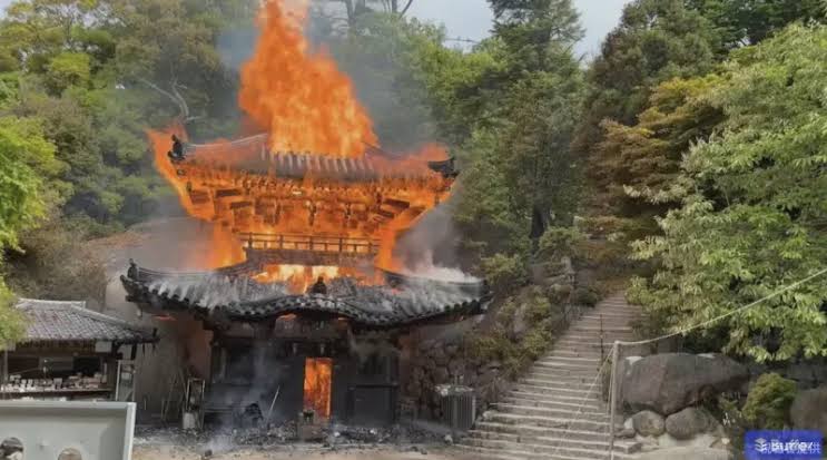 出火当時の霊火堂の様子（AI 生成）